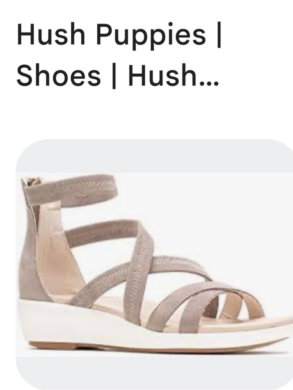 Hush Puppies Blackzip Ankle High Leather Taupe Wedge Sandals